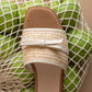 The Andrea | Natural Bow Raffia Slide – Feminine Summer Flat