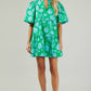Waterlilly Floral Tomales Split Neck Shift Dress