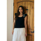SALE Embroidered Flutter Sleeve Top