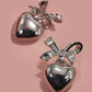 Chunky Bow Heart Drop Earrings