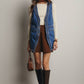 Braided Trim Denim Vest
