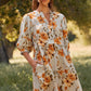 PLUS Striped Floral Printed Dress