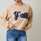 CREW NECK "Y'ALL" FLOCKED SWEATSHIRT