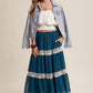 Fall for Me Tiered Lace-Trim Maxi Skirt