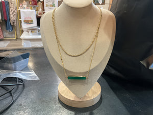 Green and Gold Layered Necklace