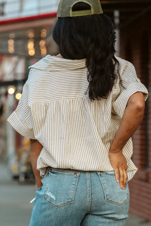 Summer Walks Striped Button Up Shirt