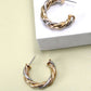Mixed Metal Twisted Hoop Earring