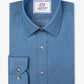 Liam Denim Blue Untuckable Classic Fit Dress Shirt by Alynn