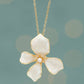 Hope in Bloom Necklace in Tuscan Tan- 14K Gold Plated and Enamel Floral Pendant Necklace