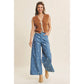 Embroidered Cotton Wide Leg Pants