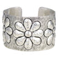 Embossed Silver Flower Cuff Bracelet