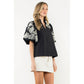 The Vicki Embroidered Puff Sleeve Top