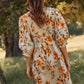 PLUS Striped Floral Printed Dress