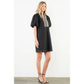 Puff Sleeve Embroidered Textured Dress