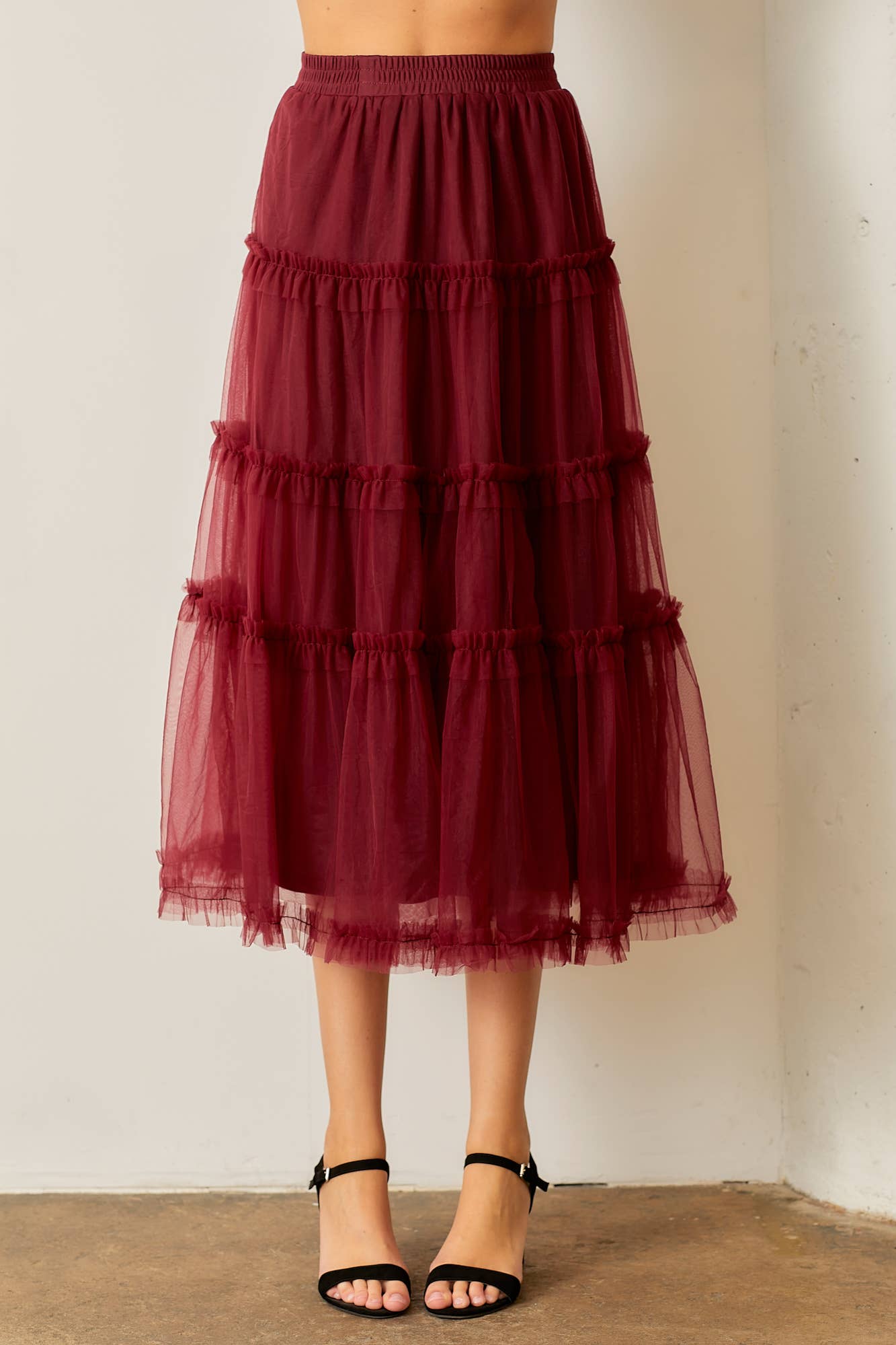 SALE Tulle Mesh Ruffle Skirt