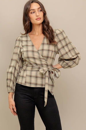 A Woven Plaid Top