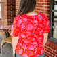 Aria Floral Jodie Pleated Puff Sleeve Top