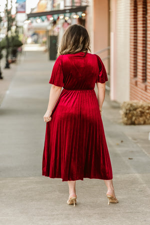 SALE Velvet V-Neck Midi