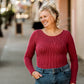 SALE Long Sleeve Back Scoop Neck Bodysuit