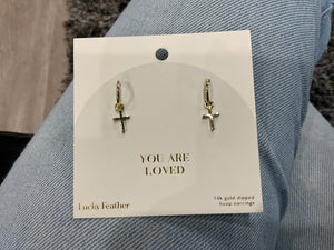 You Are Loved Cross Earrings