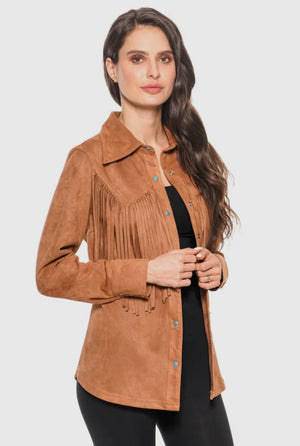 Calamity Western Fringe Shirt Jacket