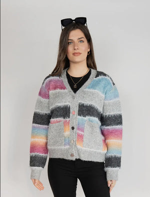 Multicolor Block Print Cardigan