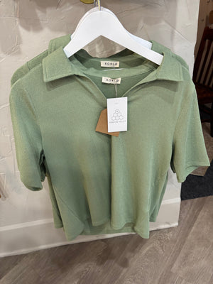 SALE Green Collared Top