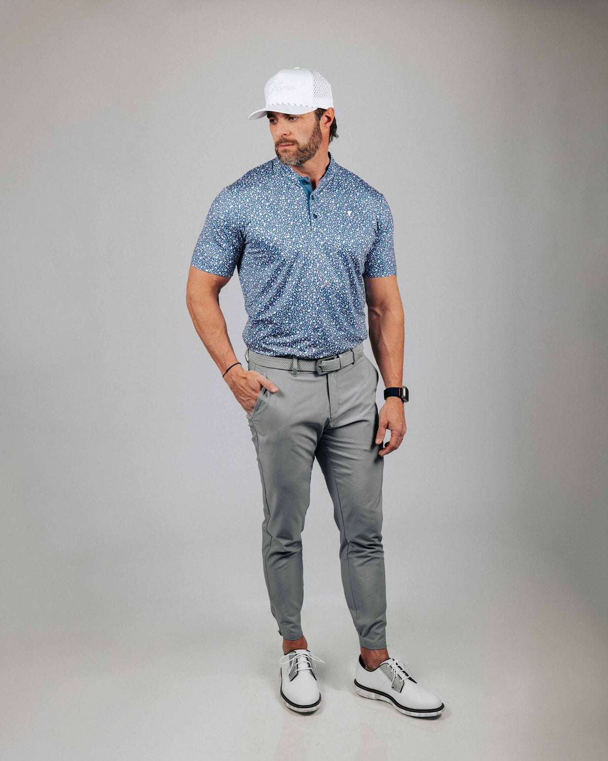 Primo Blue Stained Glass Blue Collared Polo