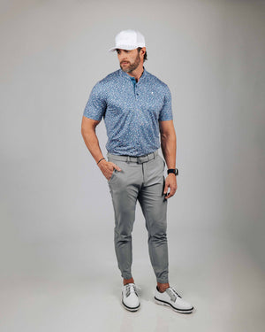 Primo Blue Stained Glass Blue Collared Polo
