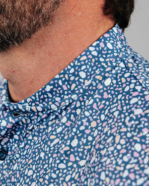Primo Blue Stained Glass Blue Collared Polo