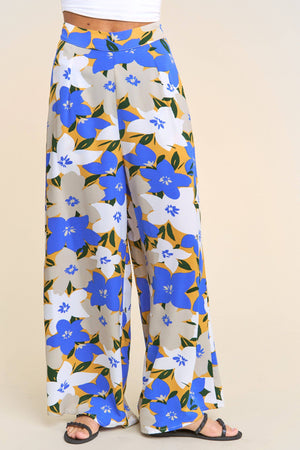 Floral Print Multicolor Polazzo Pants
