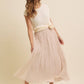 A Crinkle In Time Champagne Elastic Waistband Skirt