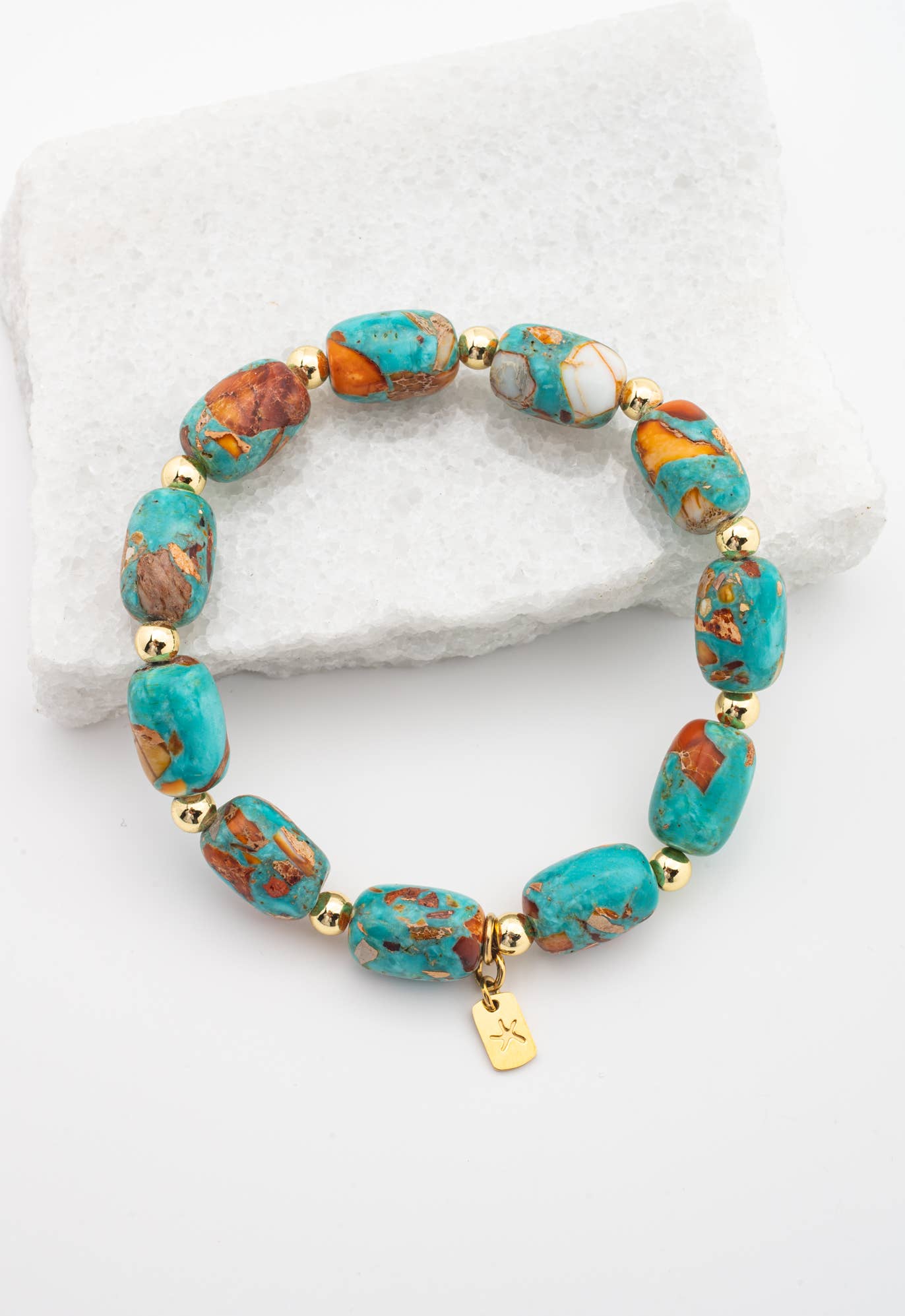 Sierra Bloom Turquoise Emperor Stone Beaded Bracelet