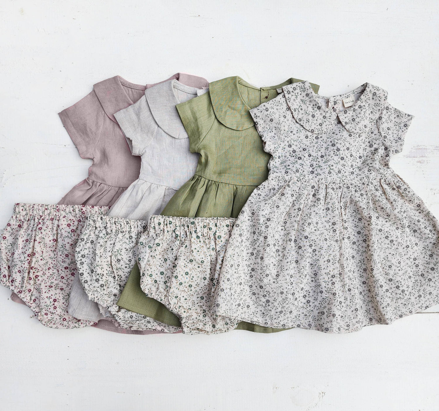 Baby Girl Linen or cotton Peter Pan collar ALLIE DRESS