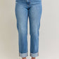 High Waisted Boyfriend Criss-Cross Single Cuff