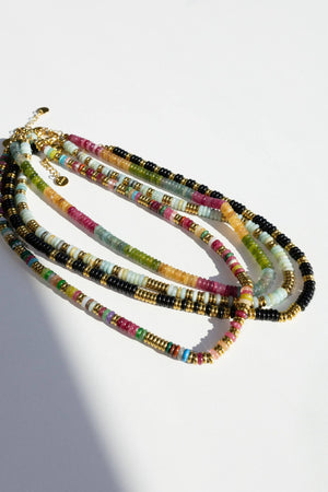 Joan Multi Color Beaded Stone Necklace || Choose Color
