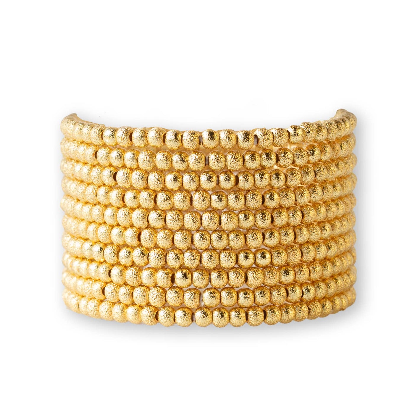 Gold Beaded Bracelets-4mm, Textured