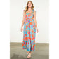 Joslyn Tie Strap Flower Print Maxi Dress