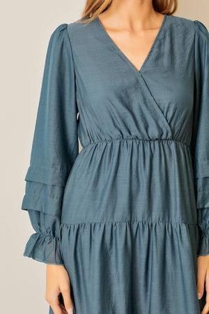 Dusty Ruffle Sleeve Dress