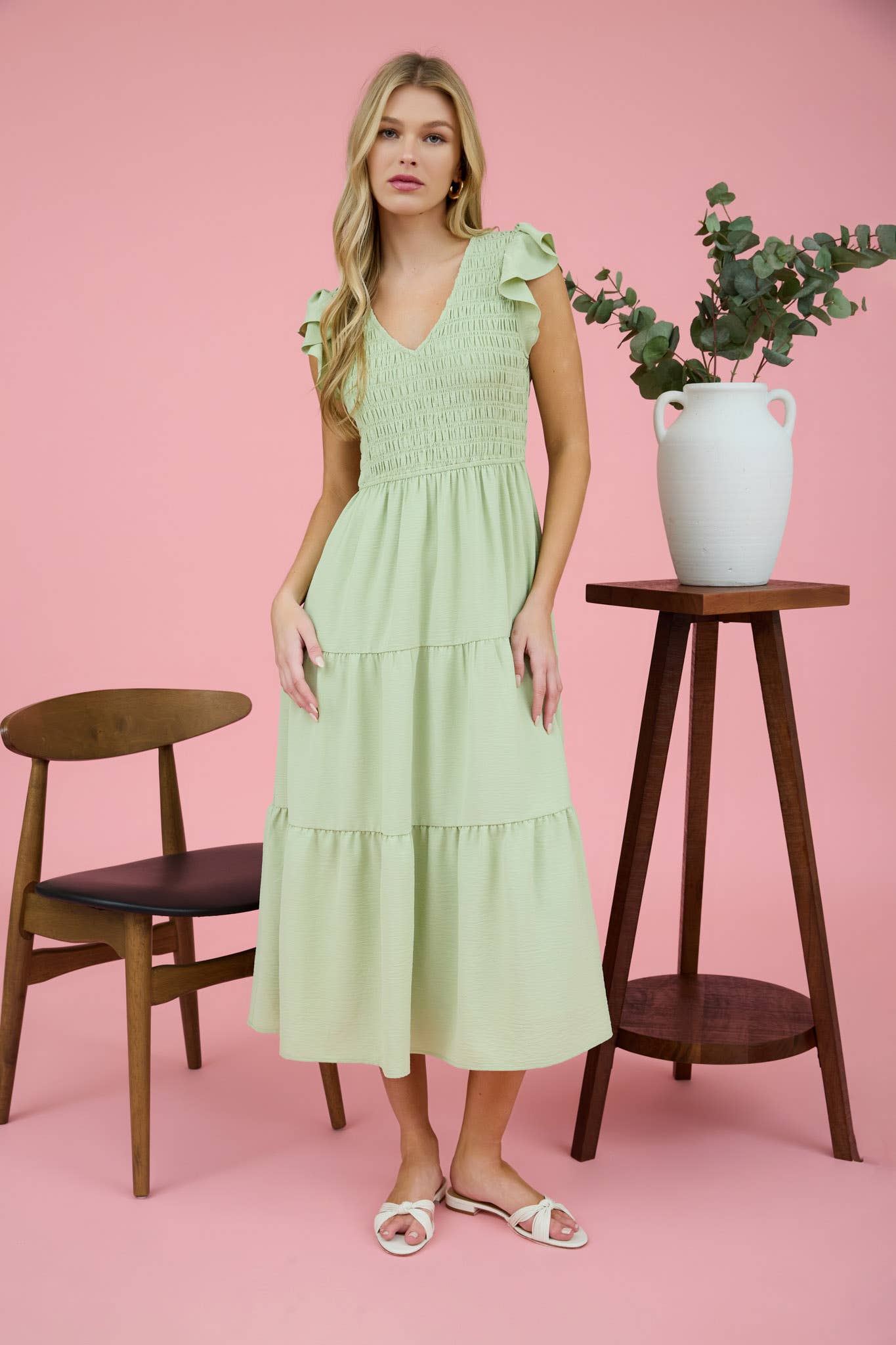 Lilah Flutter Sleeve Dress