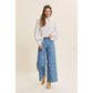 Embroidered Cotton Wide Leg Pants