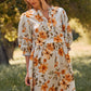 PLUS Striped Floral Printed Dress