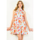 Morgan Sleeveless Flower Striped Dress