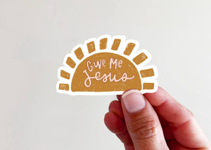 Give Me Jesus Boho Sun Vinyl Laptop Water Bottle Sticker