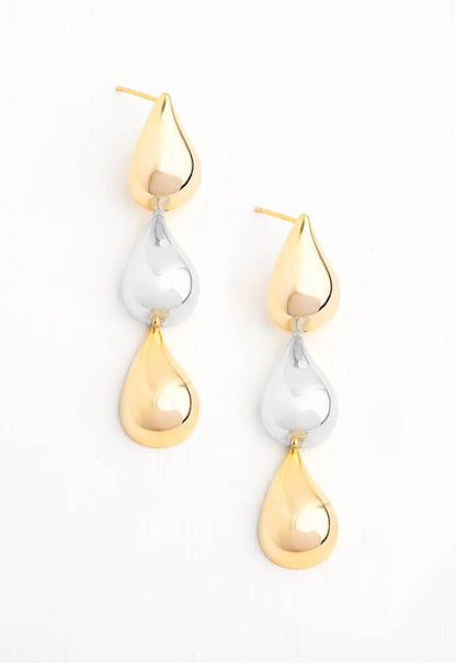 Fresh Beginnings Mixed Metal Tear Drop Earrings