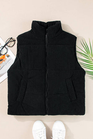 SALE Corduroy Zipped Puffer Vest