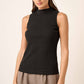 Rib Knit Edge Detail Sleeveless Top