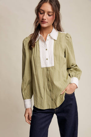 Victorian Contrast Lace Blouse