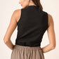 Rib Knit Edge Detail Sleeveless Top