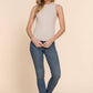 Sleeveless Crew Neck Rib Knit Top